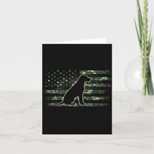 Labrador Retriever Camouflage American Flag USA Card
