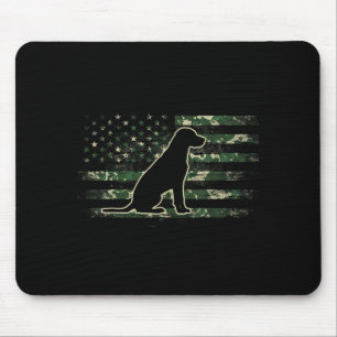 Labrador Retriever Camouflage American Flag USA Mouse Pad