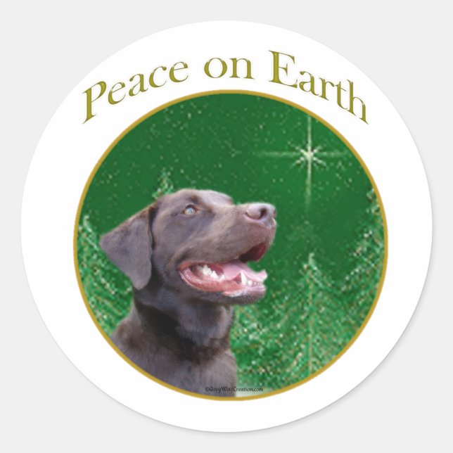 Labrador Retriever (choc) Peace Classic Round Sticker (Front)
