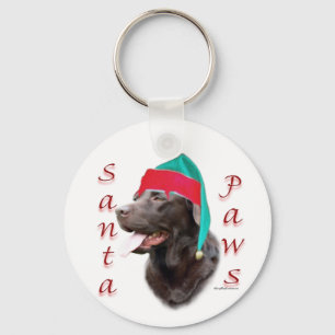 Labrador Retriever (choc) Santa Paws Key Ring