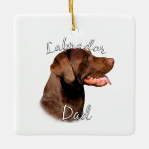 Labrador Retriever (chocolate) Dad 2 Ceramic Ornament
