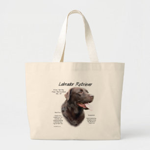 Labrador Retriever (chocolate) History Design Large Tote Bag
