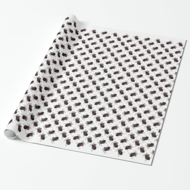 Labrador Retriever (chocolate) History Design Wrapping Paper (Unrolled)