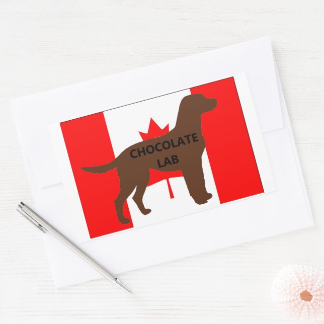 labrador retriever chocolate lab rectangular sticker (Envelope)