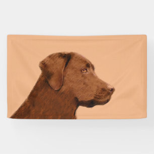 Labrador Retriever (Chocolate) Painting - Dog Art Banner
