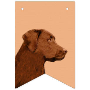 Labrador Retriever (Chocolate) Painting - Dog Art Bunting