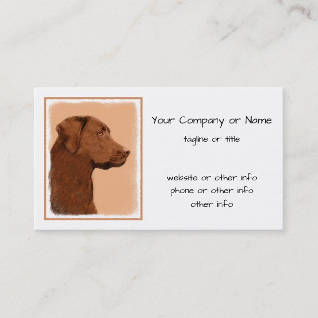 Labrador Retriever (Chocolate) Painting - Dog Art Business Card (Front)