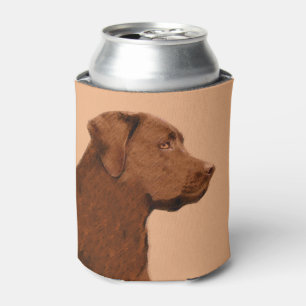 Labrador Retriever (Chocolate) Painting - Dog Art Can Cooler