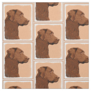 Labrador Retriever (Chocolate) Painting - Dog Art Fabric