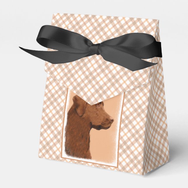 Labrador Retriever (Chocolate) Painting - Dog Art Favour Box (Front Side)