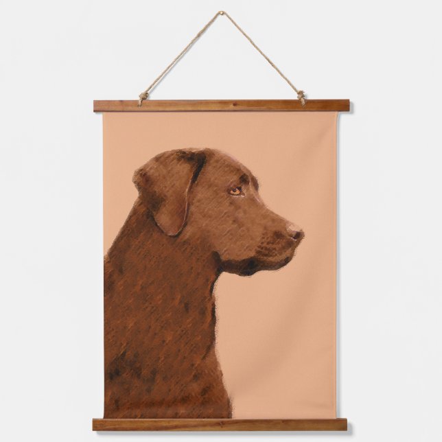 Labrador Retriever (Chocolate) Painting - Dog Art Hanging Tapestry (Front)