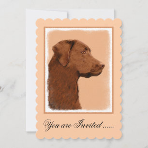 Labrador Retriever (Chocolate) Painting - Dog Art Invitation
