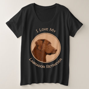 Labrador Retriever (Chocolate) Painting - Dog Art Plus Size T-Shirt