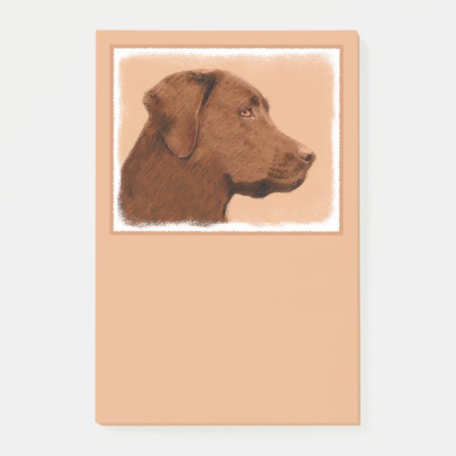 Labrador Retriever (Chocolate) Painting - Dog Art Post-it Notes (Front)