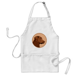 Labrador Retriever (Chocolate) Painting - Dog Art Standard Apron