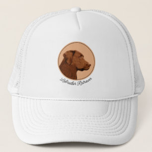Labrador Retriever (Chocolate) Painting - Dog Art Trucker Hat