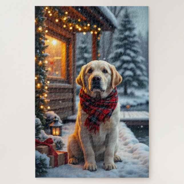 Labrador Retriever Christmas Art Jigsaw Puzzle (Vertical)