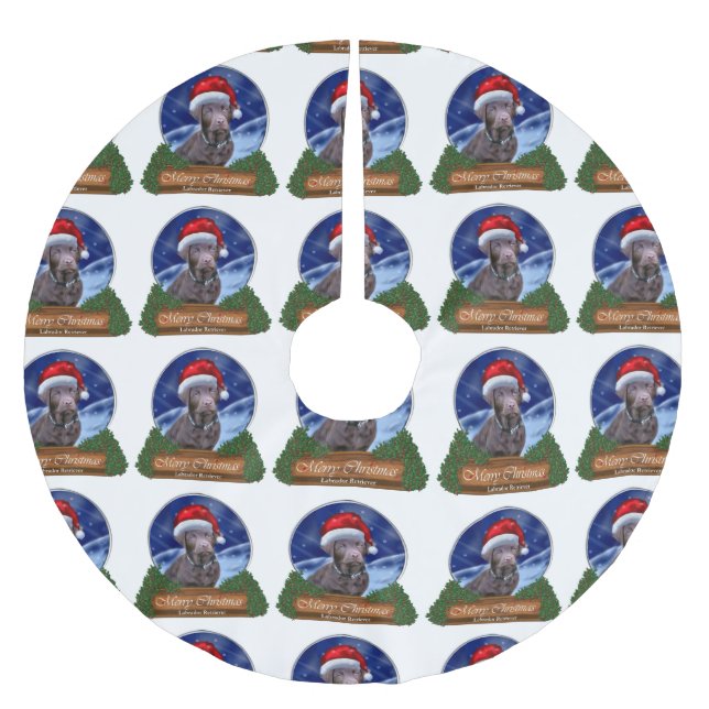 Labrador Retriever Christmas Brushed Polyester Tree Skirt (Front)