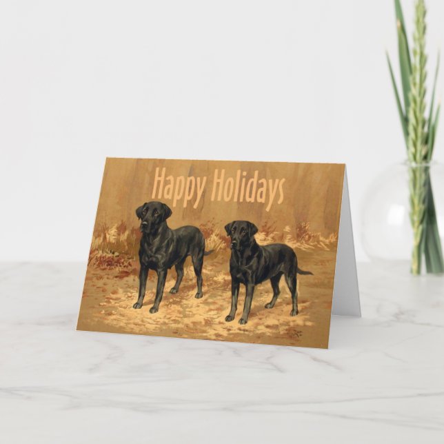 Labrador Retriever Christmas Card Vintage (Front)