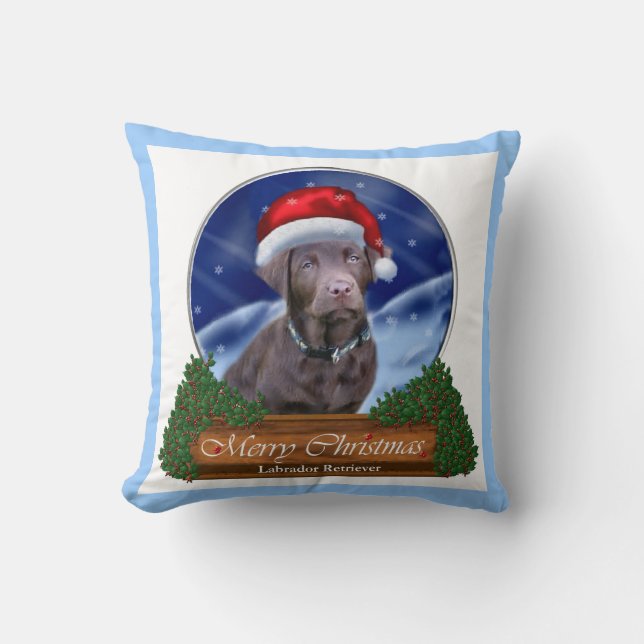 Labrador Retriever Christmas Cushion (Front)