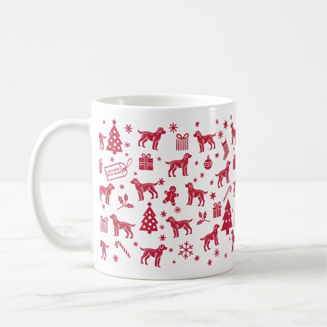 Labrador Retriever Christmas Design  Coffee Mug (Left)