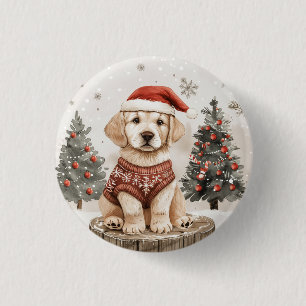 Labrador Retriever Christmas Dog 3 Cm Round Badge