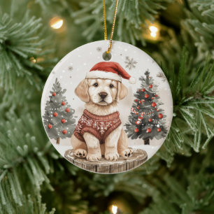 Labrador Retriever Christmas Dog Ceramic Tree Decoration