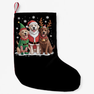 Labrador Retriever Christmas Dogs Santa Reindeer Small Christmas Stocking
