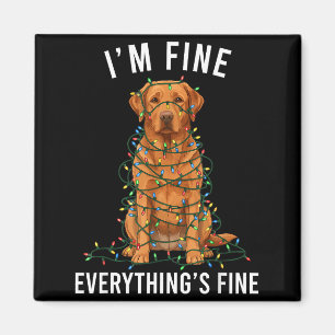 Labrador Retriever Christmas I'm Fine Everything I Magnet