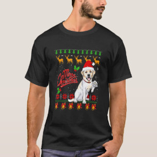 Labrador Retriever Christmas Lights Santa Hat Dog  T-Shirt