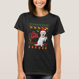 Labrador Retriever Christmas Lights Santa Hat Dog  T-Shirt