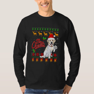 Labrador Retriever Christmas Lights Santa Hat Dog  T-Shirt
