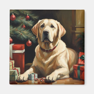 Labrador Retriever Christmas Magnet