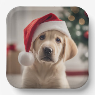 Labrador Retriever Christmas Paper Plate