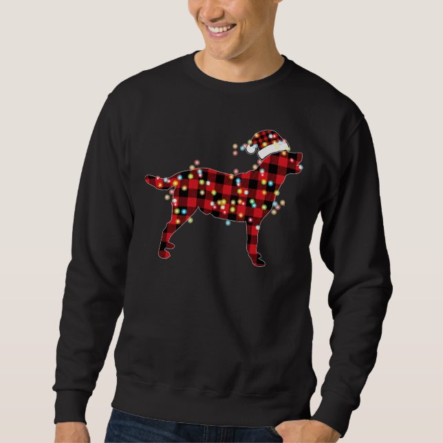 Labrador Retriever Christmas Plaid Buffalo Pyjamas Sweatshirt (Front)