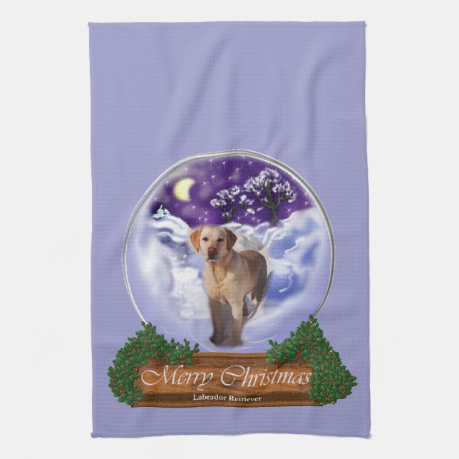 Labrador Retriever Christmas Tea Towel (Vertical)