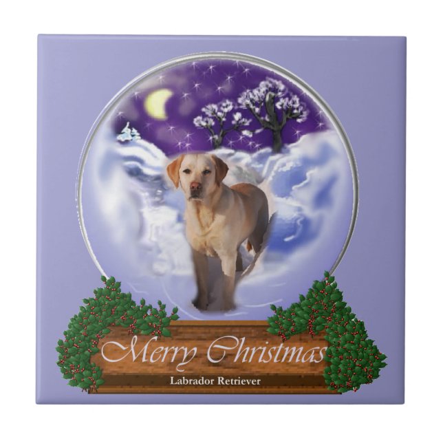 Labrador Retriever Christmas Tile (Front)