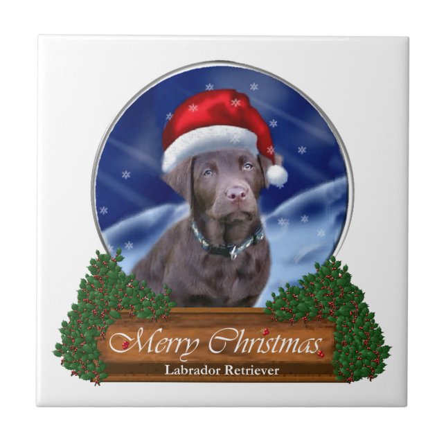 Labrador Retriever Christmas Tile (Front)