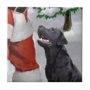 Labrador Retriever Christmas Tile