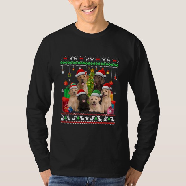 Labrador Retriever Christmas Tree Decoration Dog T-Shirt (Front)