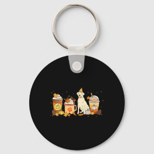 Labrador Retriever Coffee Pumpkin Spice Fall Thank Key Ring