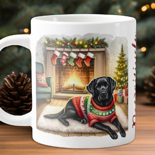 Labrador Retriever Cosy Christmas Puppy Dog Large Coffee Mug