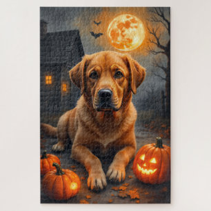 Labrador Retriever Cosy Halloween Portrait Art Jigsaw Puzzle