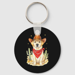 Labrador Retriever Cowboy Dog Western Llabrador Co Key Ring