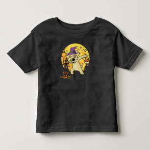 Labrador Retriever Dabbing Witch Pumpkin Funny Dog Toddler T-Shirt