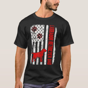 Labrador Retriever Dad American Flag T-Shirt