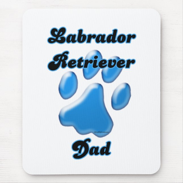 Labrador Retriever Dad Blue Pawprint  Mouse Pad (Front)
