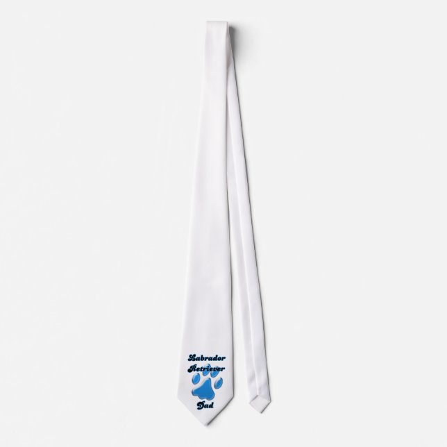 Labrador Retriever Dad Blue Pawprint Tie (Front)