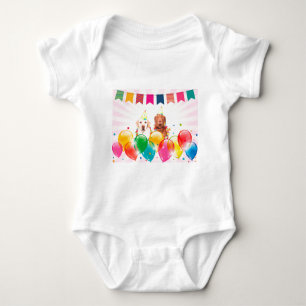Labrador Retriever Dog Balloons Birthday Baby Bodysuit