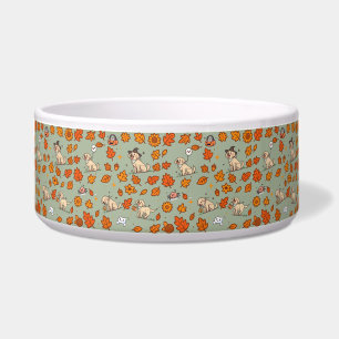Labrador Retriever Dog Bowl Halloween Pumpkin